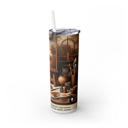 "Bountiful Harvest: Hyper-Realistic Still Life of Fresh Fruits" - The Alien Maars® Skinny Tumbler with Straw 20oz Realism