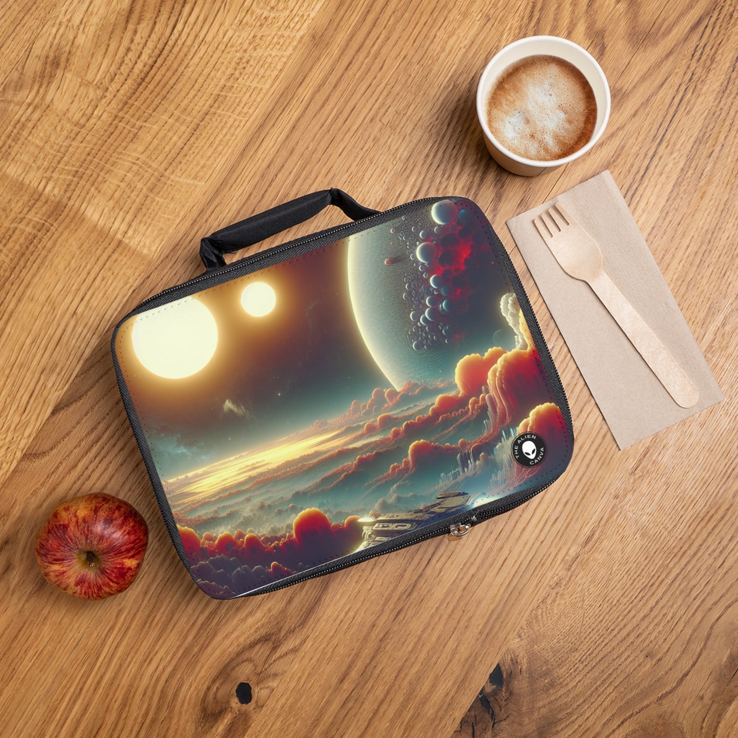 "Dawn of the Three Suns: A Sci-Fi Space Odyssey" - The Alien Lunch Bag Video Game Art