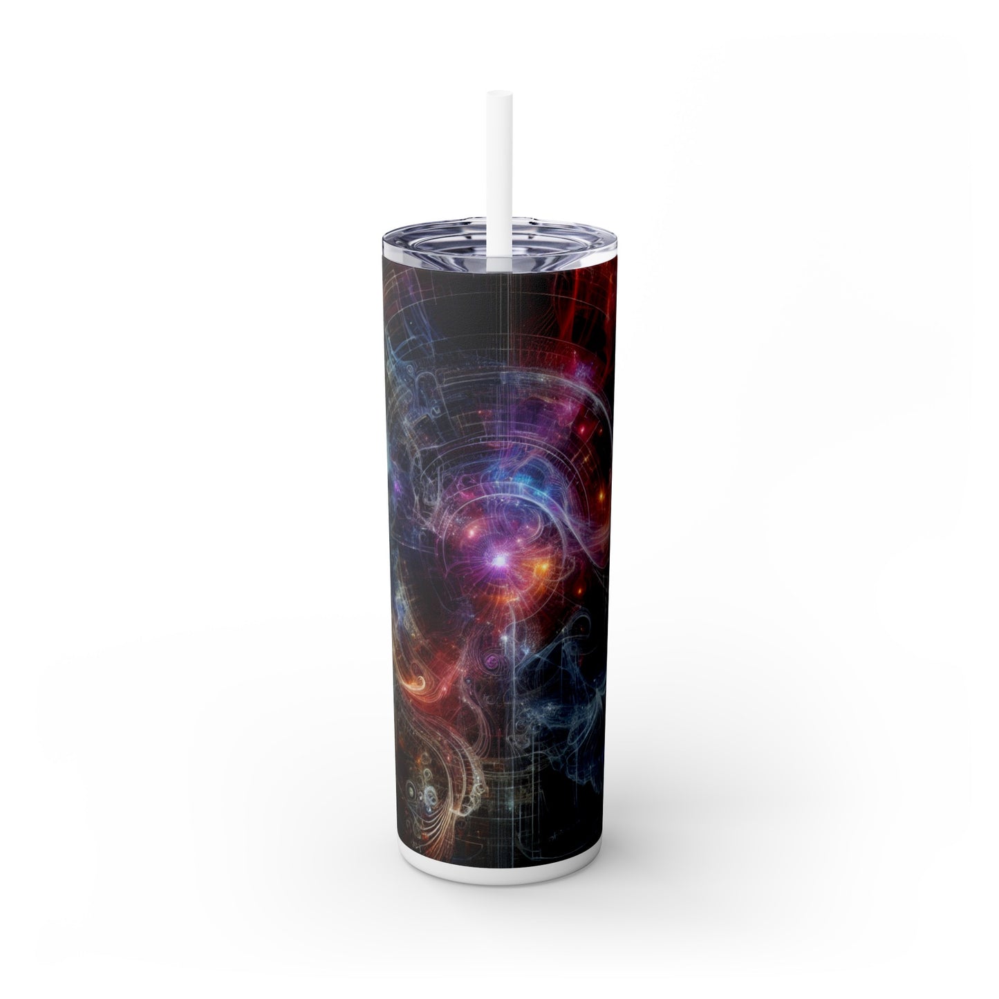 « La métropole néon de la nature : une fusion surréaliste de technologie et de verdure » ​​- The Alien Maars® Skinny Tumbler with Straw 20oz Digital Art