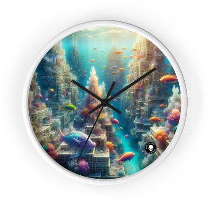 "Coralline City: A Surreal Underwater Wonderland" - The Alien Wall Clock