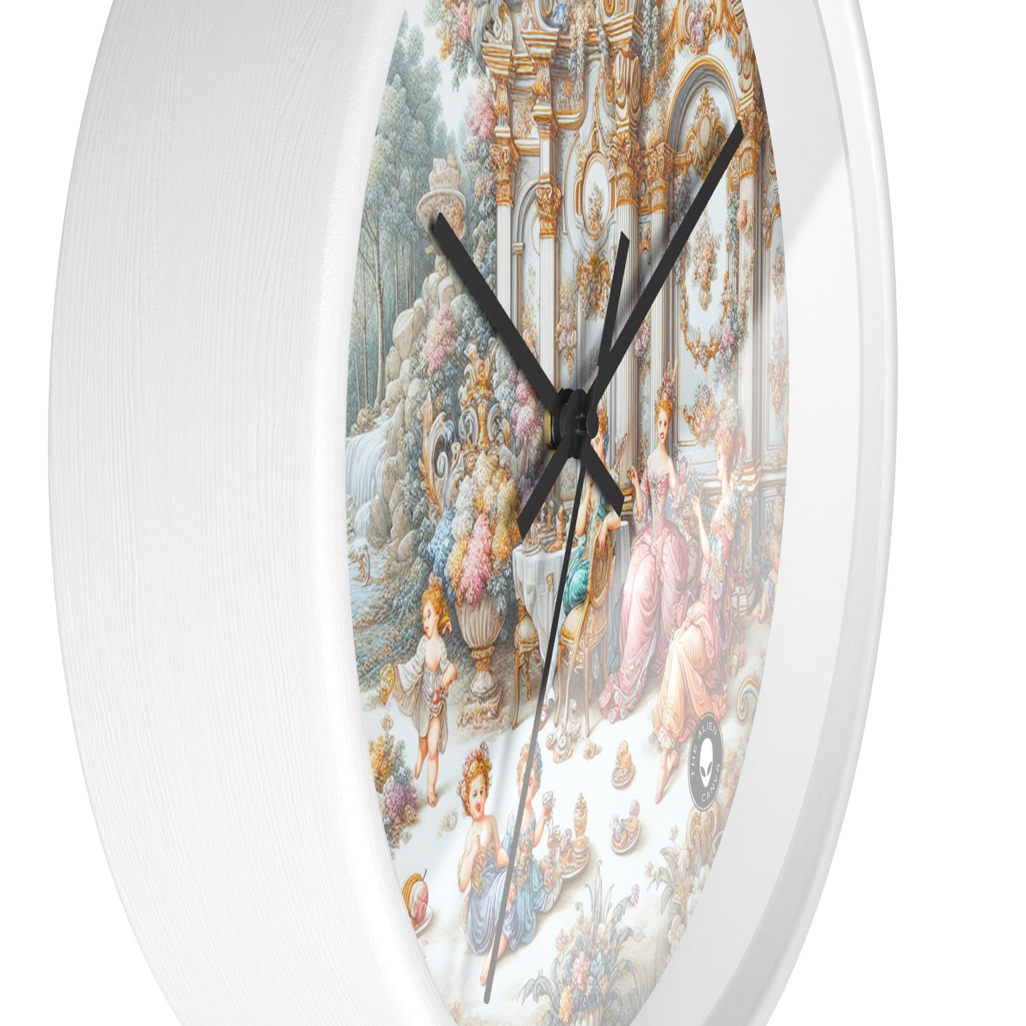 "A Garden of Rococo Delights: A Whimsical Extravaganza" - The Alien Wall Clock Rococo