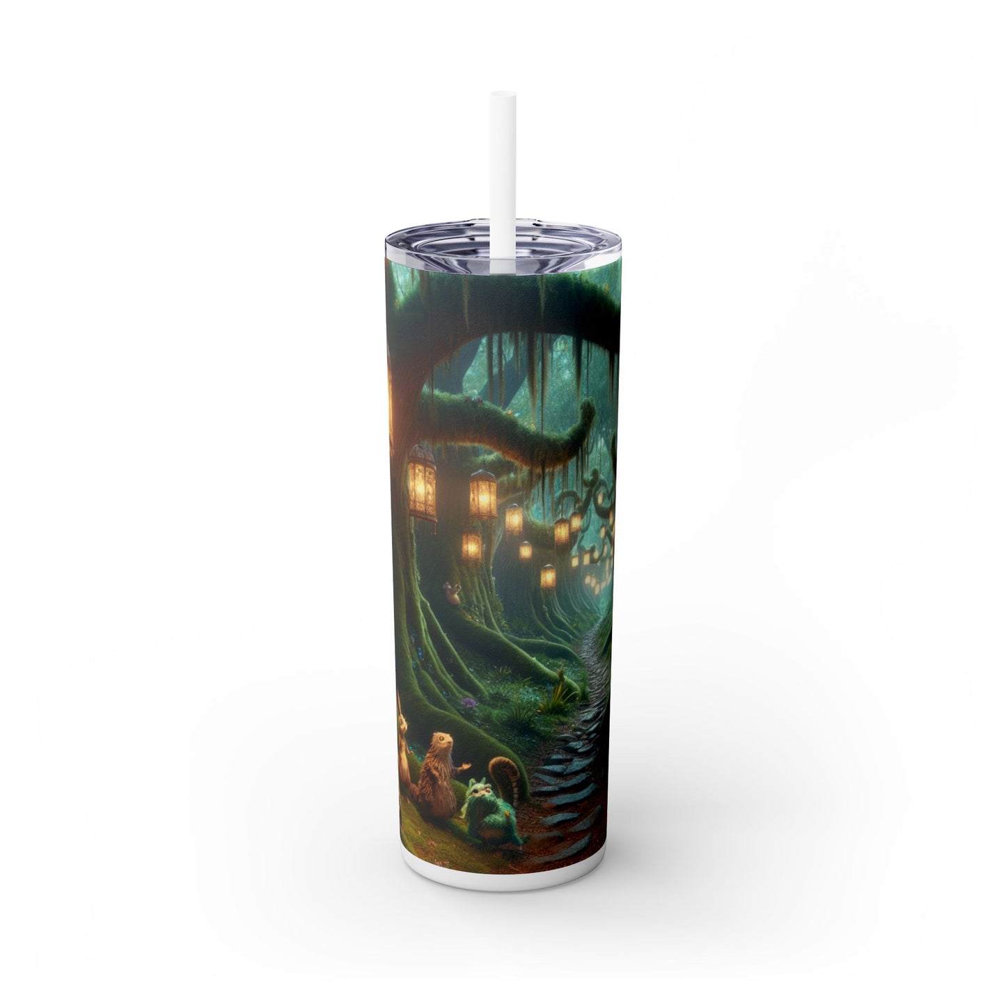 "Aventure dans la forêt enchantée" - Le verre fin Alien Maars® avec paille 20 oz