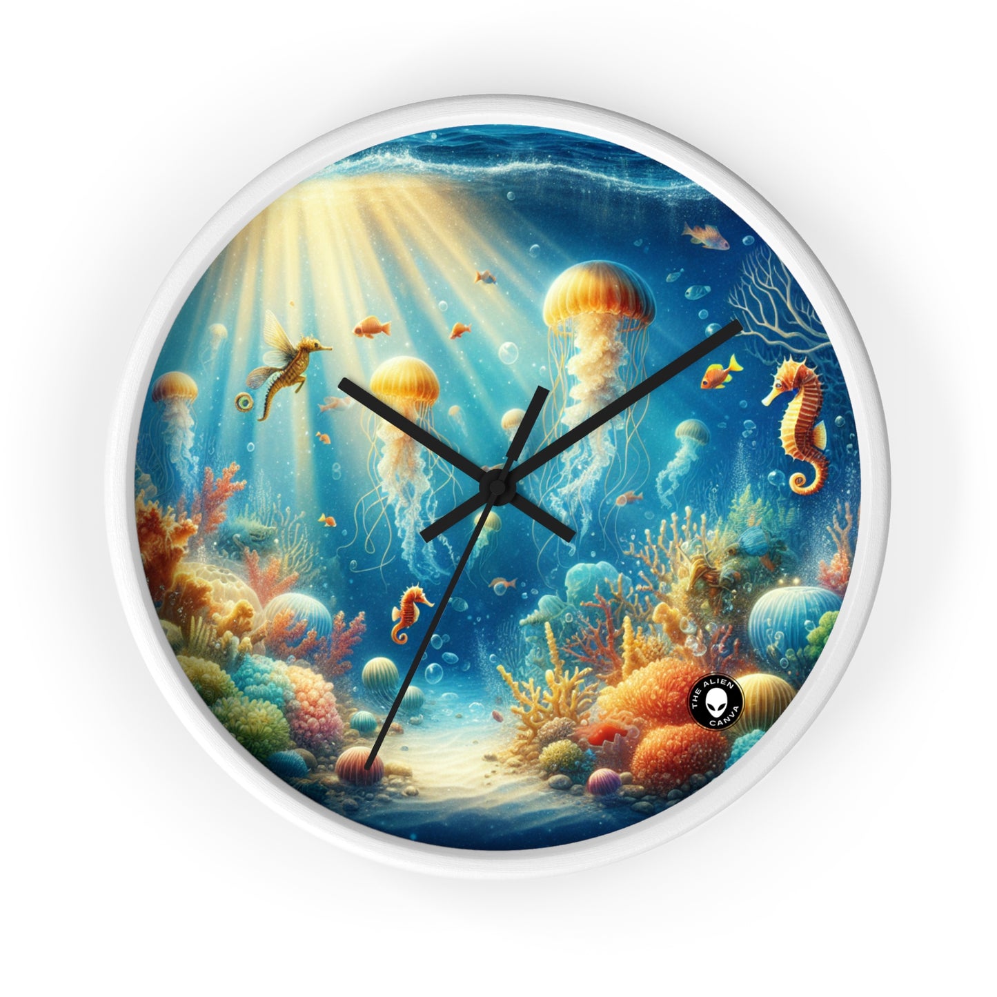 "Sunlit Serenity: A Magical Underwater Realm" - The Alien Wall Clock