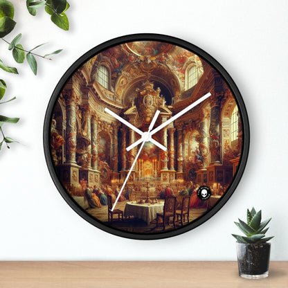 "Masquerade Majesty: Un majestuoso salón barroco" - El reloj de pared alienígena barroco