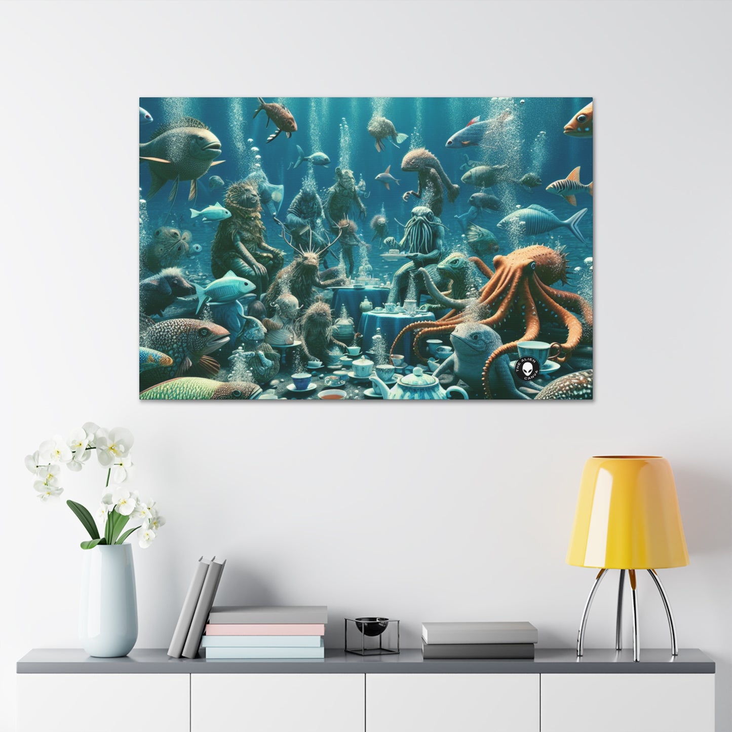 "La hora del té en el mar azul profundo" - The Alien Canva