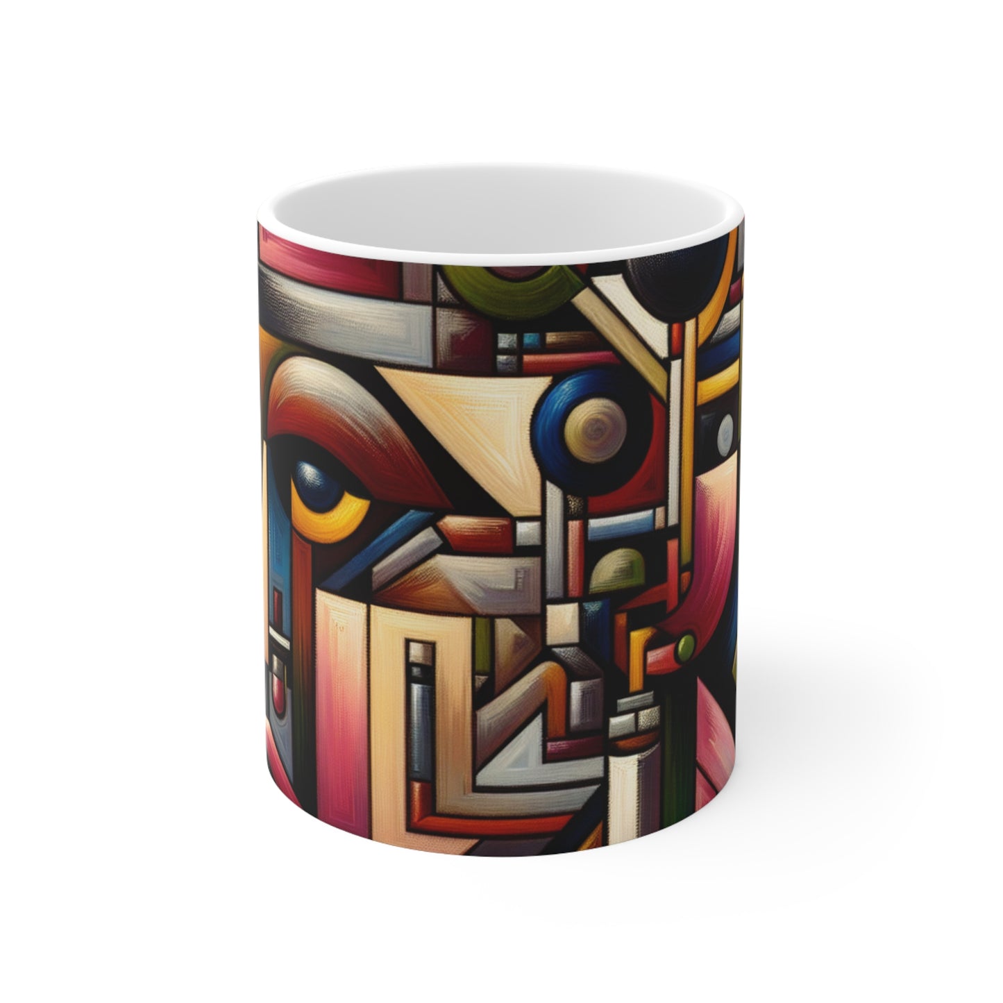 "Mi reflejo cubista" - La taza de cerámica alienígena Cubismo de 11 oz