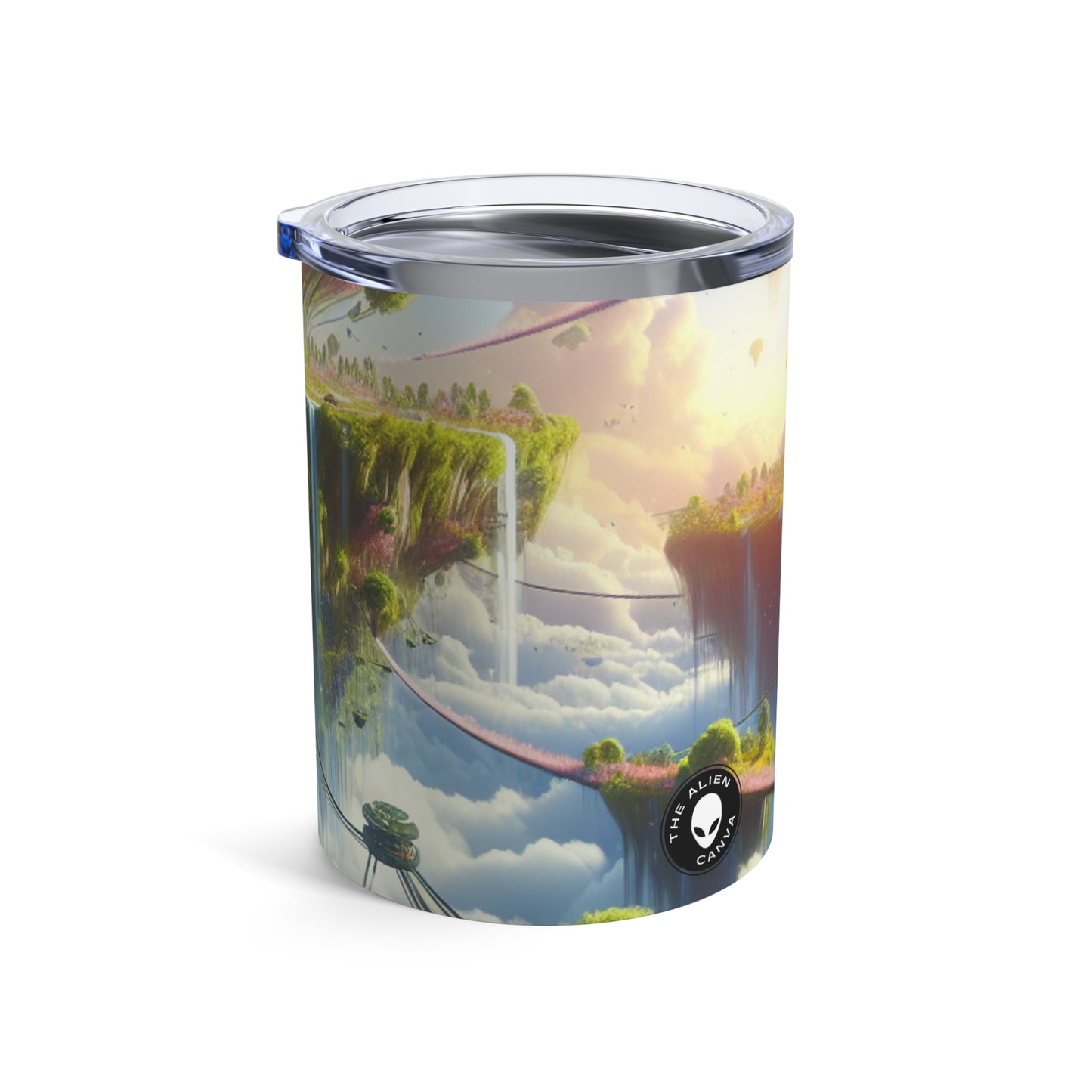 "Sky Islands: Un paraíso surrealista" - Vaso Alien de 10 oz