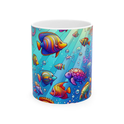 "Seaside Soiree: A Dance Party Under the Sea" - The Alien Ceramic Mug 11oz