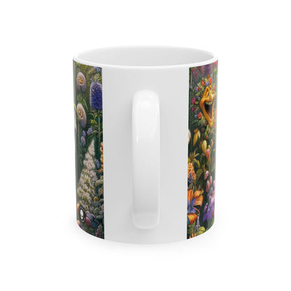 "El jardín parlante" - Taza de cerámica extraterrestre de 11 oz