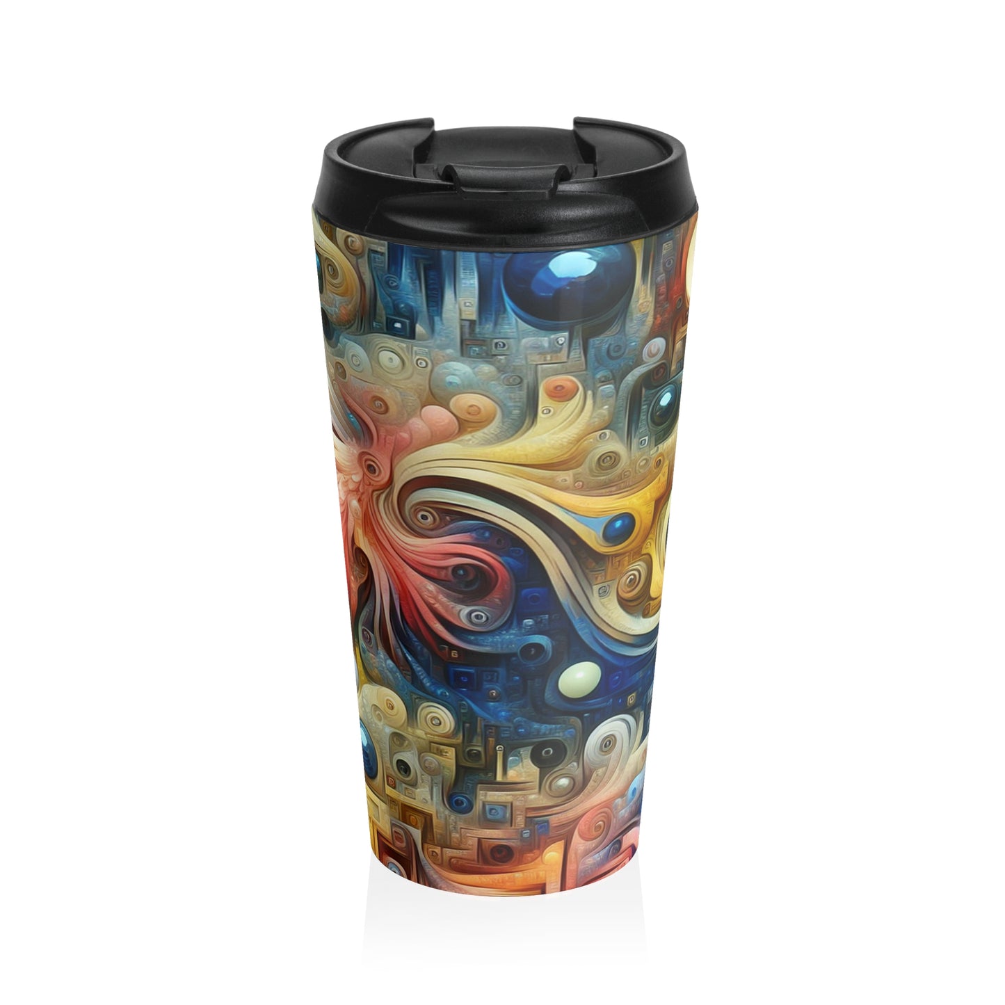 "The Timeless Garden: A Surreal Fusion of Nature and Time" - The Alien Stainless Steel Travel Mug Surrealism