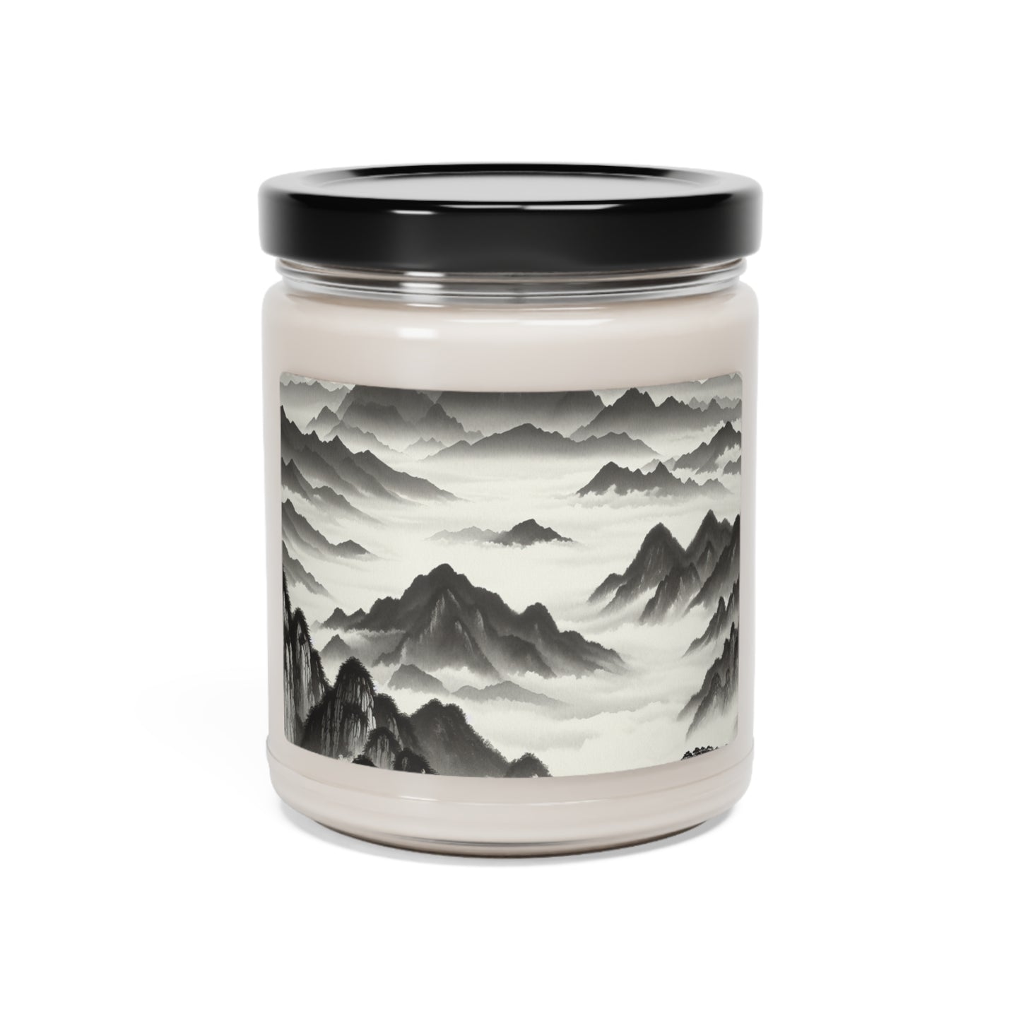 "Misty Peaks in the Fog" - The Alien Scented Soy Candle 9oz Ink Wash Painting Style