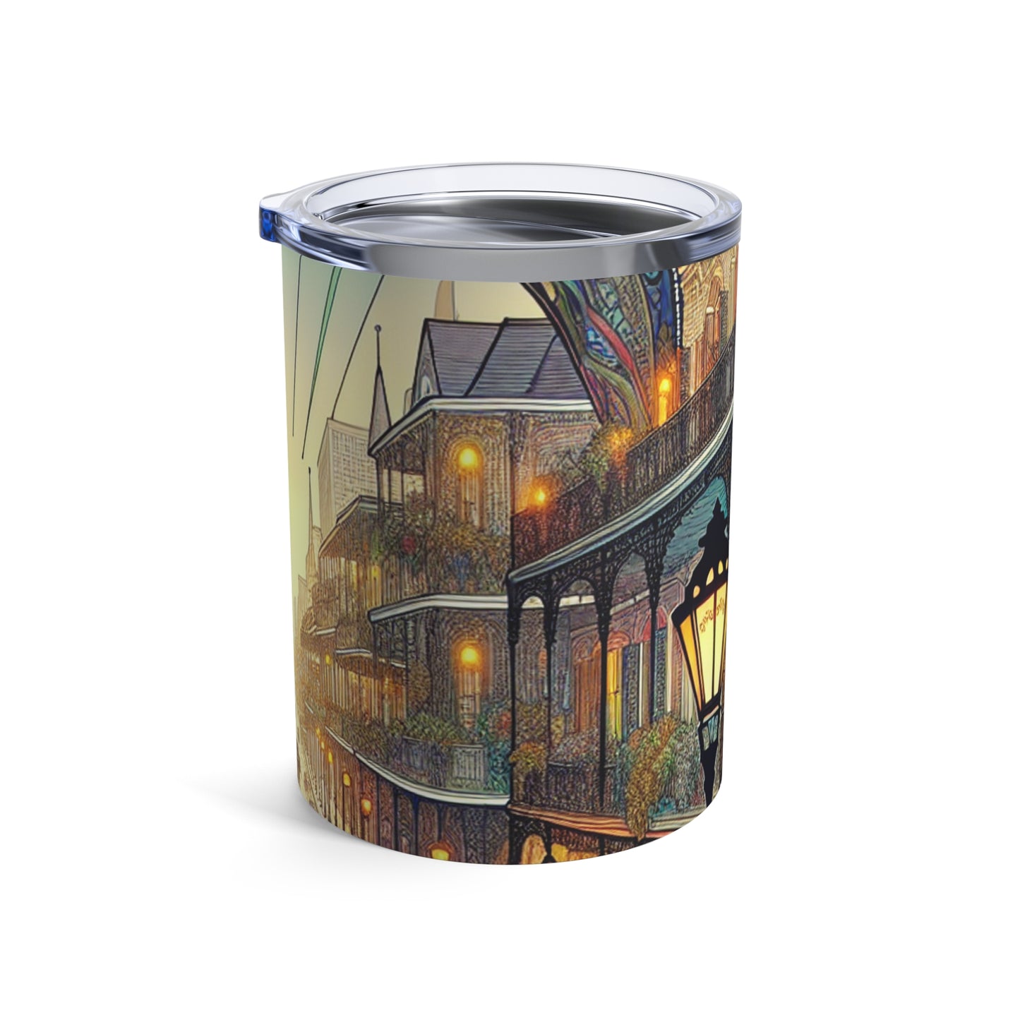 "Vivid Splendor: Une image du quartier français de la Nouvelle-Orléans" - The Alien Tumbler 10oz Style Art Nouveau