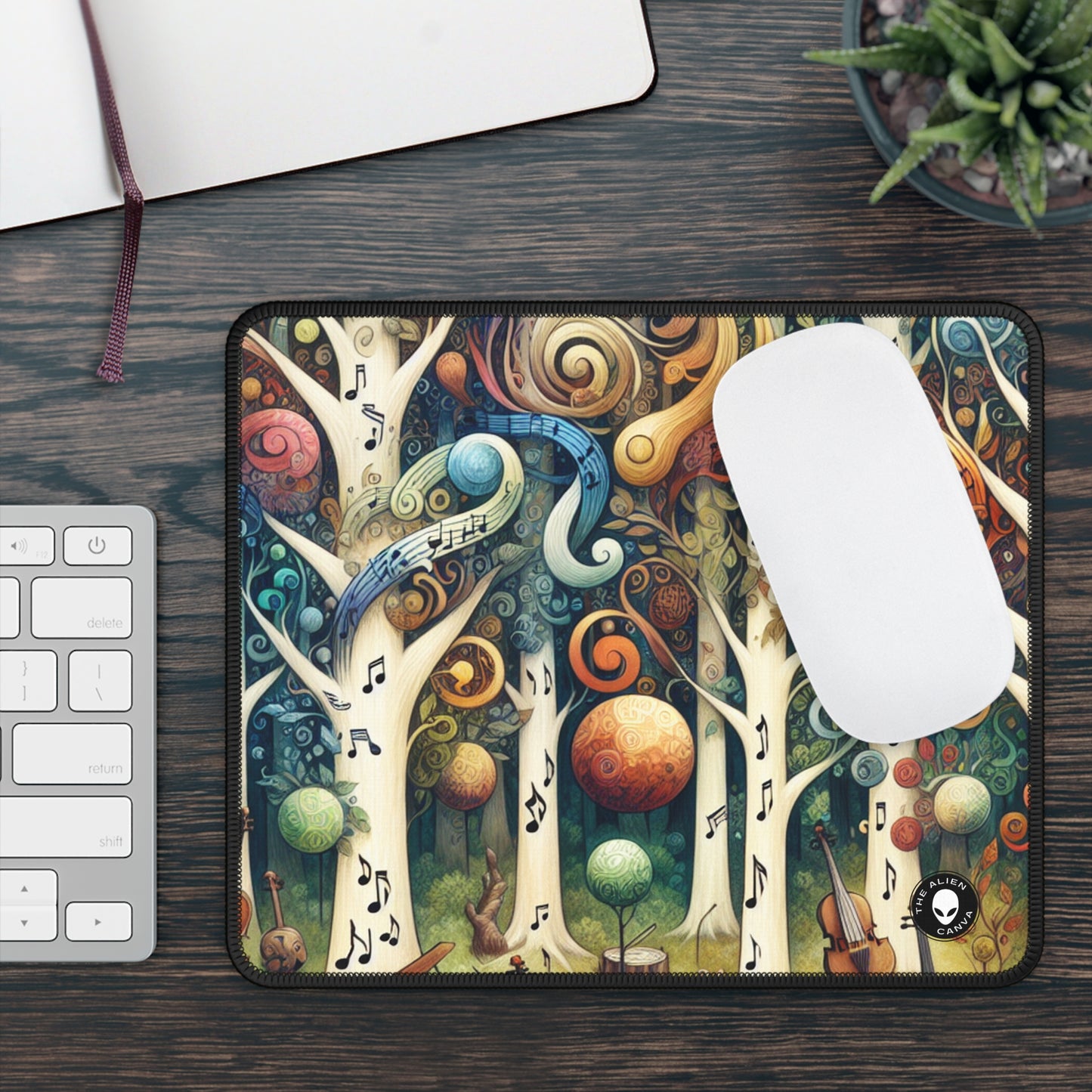 "Melodic Enchantment: The Instrumental Forest" - The Alien Gaming Mouse Pad