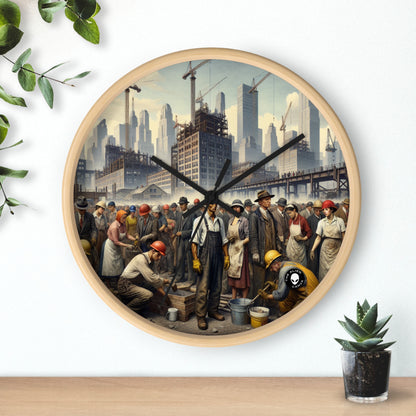 Title: "Unity in Action: Celebrating Solidarity's Triumph" - The Alien Wall Clock Social Realism