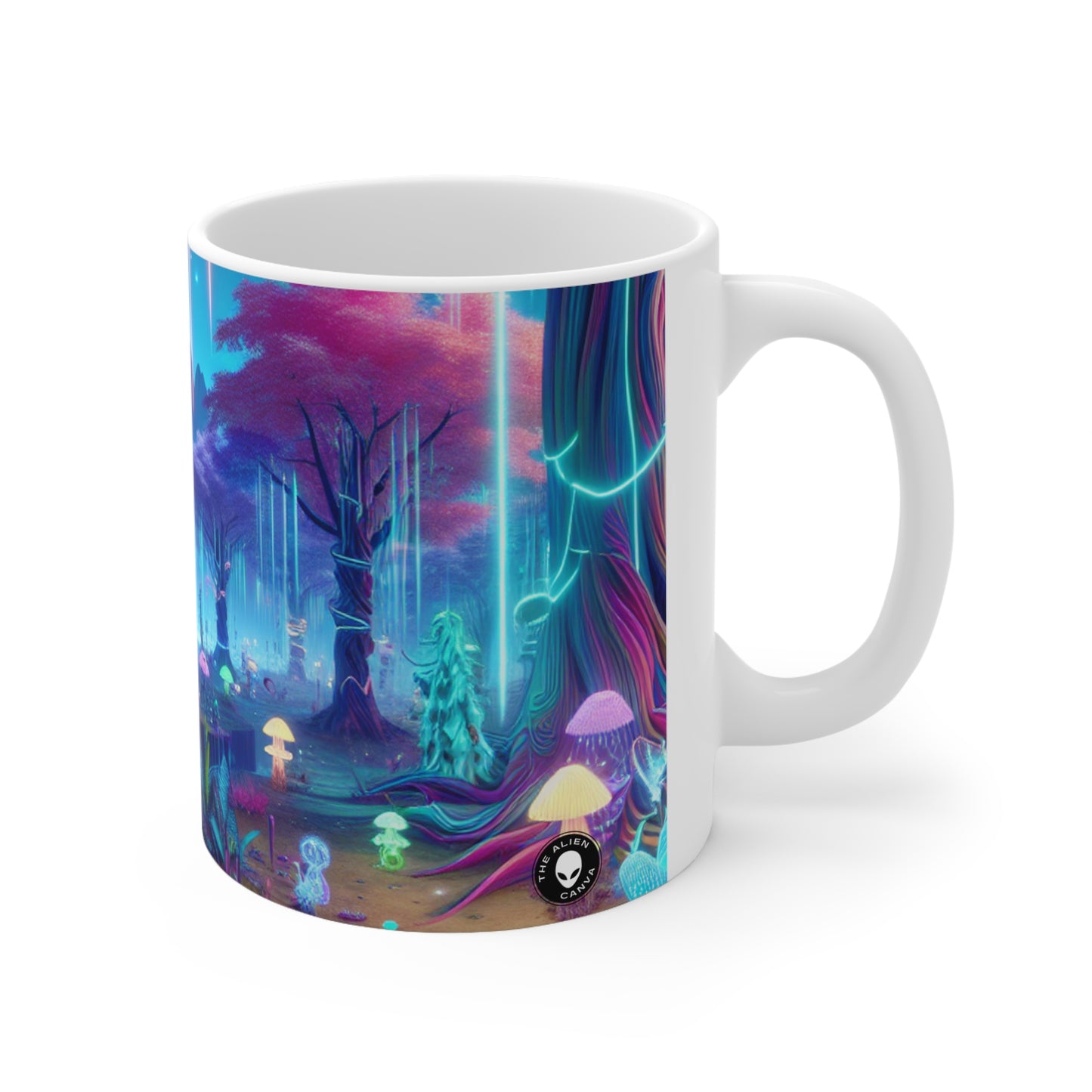 "Dreamscape Odyssey" - The Alien Ceramic Mug 11oz Virtual Reality Art