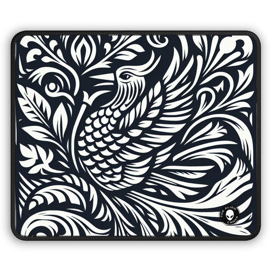 "Elements in Unison: A Woodcut Exploration" - The Alien Gaming Mouse Pad Woodcut Printing