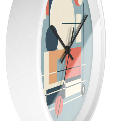 "Sérénité minimaliste : reflets tranquilles du coucher du soleil" - Le minimalisme de l'horloge murale extraterrestre