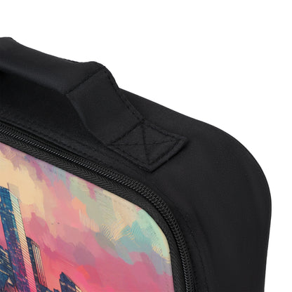 "Dusky Reflections: City Skyline at Sunset"- The Alien Lunch Bag