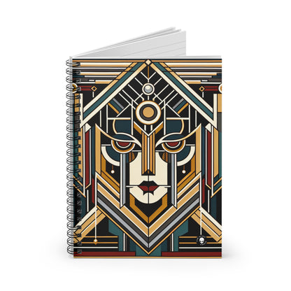 "Glamour & Decadence: A 1920s Art Deco Cocktail Soiree" - The Alien Spiral Notebook (Ruled Line) Art Deco