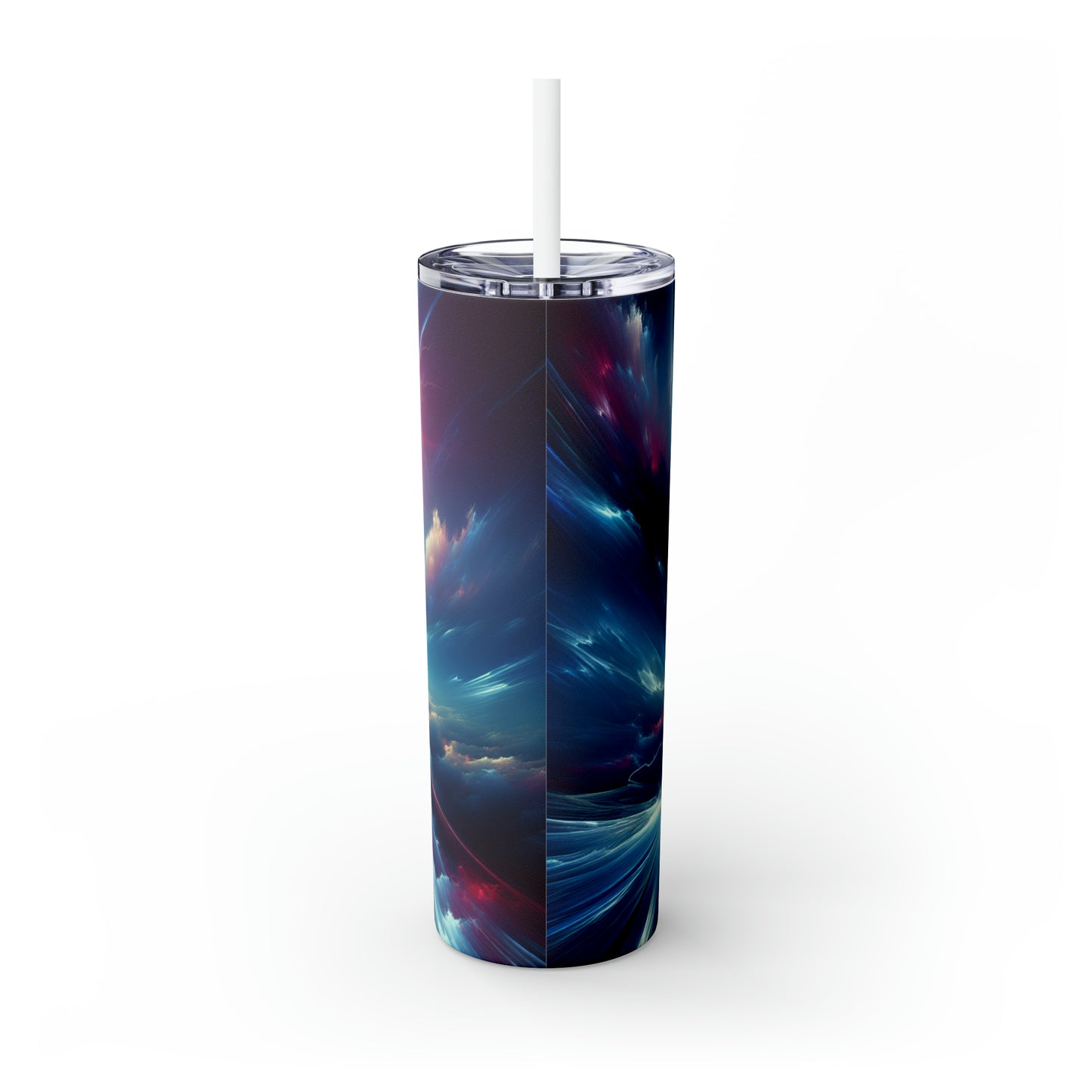 "Electricity In The Sky" - The Alien Maars® Skinny Tumbler with Straw 20oz Digital Art Style