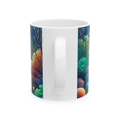 « Sous les vagues : un trésor caché » – Tasse en céramique Alien 11 oz