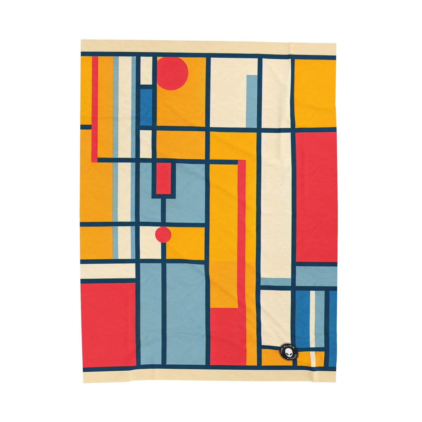 "De Stijl Grid : Une composition de couleurs minimaliste" - La couverture en peluche Alien Velveteen De Stijl