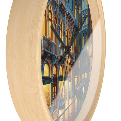 "Venetian Night: A Luminous Street Scene" - The Alien Wall Clock Venetian School