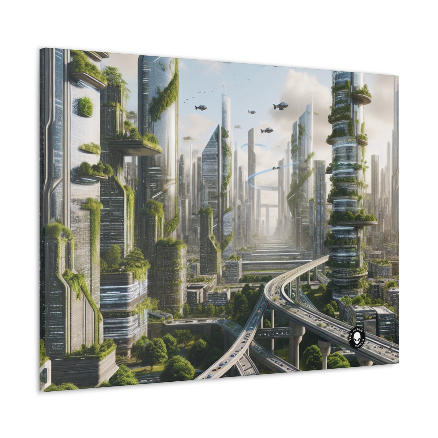 « La reconquête de la nature : un paysage urbain futuriste » - The Alien Canva