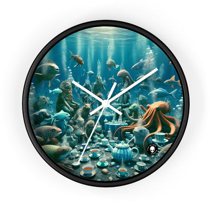 "La hora del té en el mar azul profundo" - El reloj de pared extraterrestre