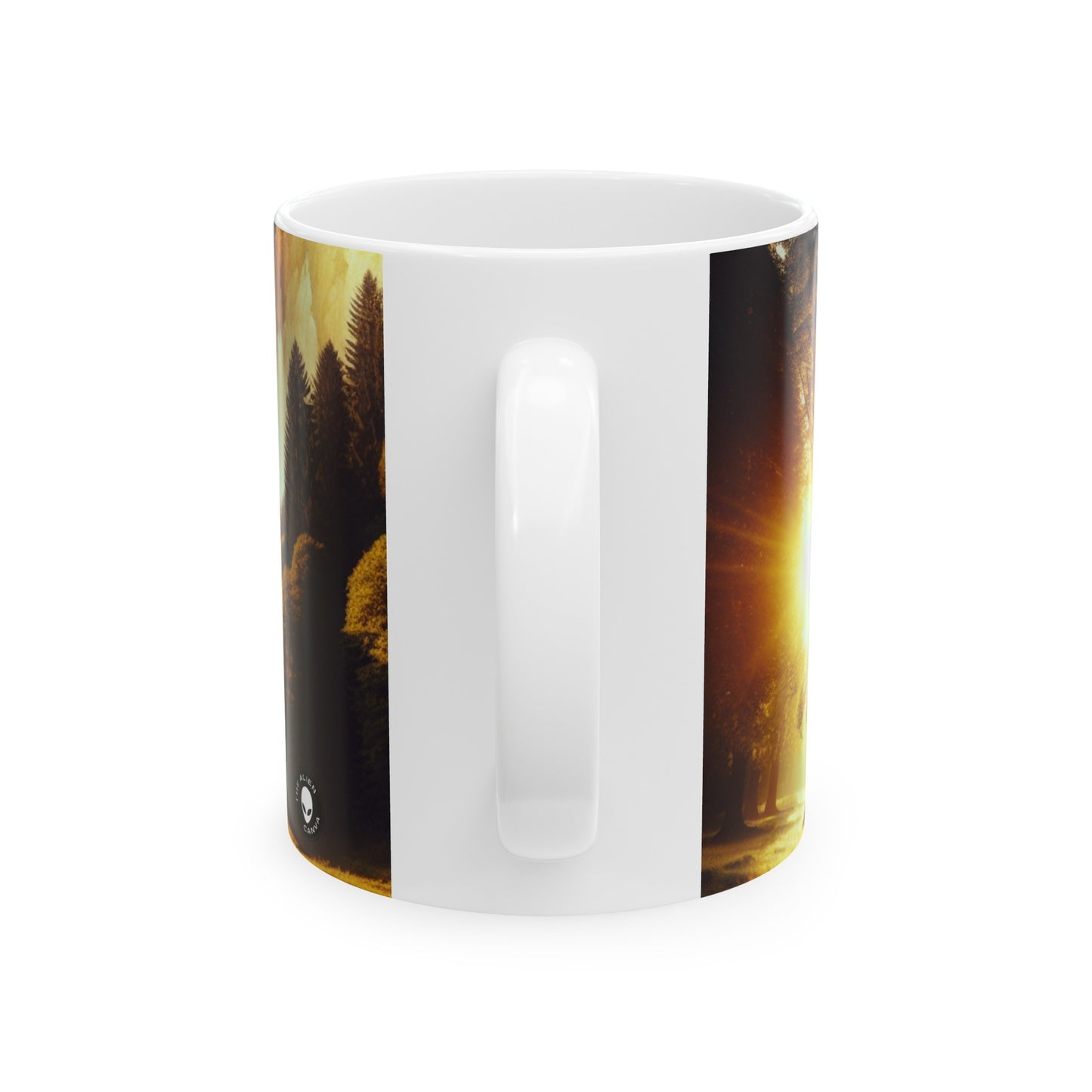"Rebirth of the Forest: A Recycled Ecosystem" - The Alien Ceramic Mug 11oz Environmental Art