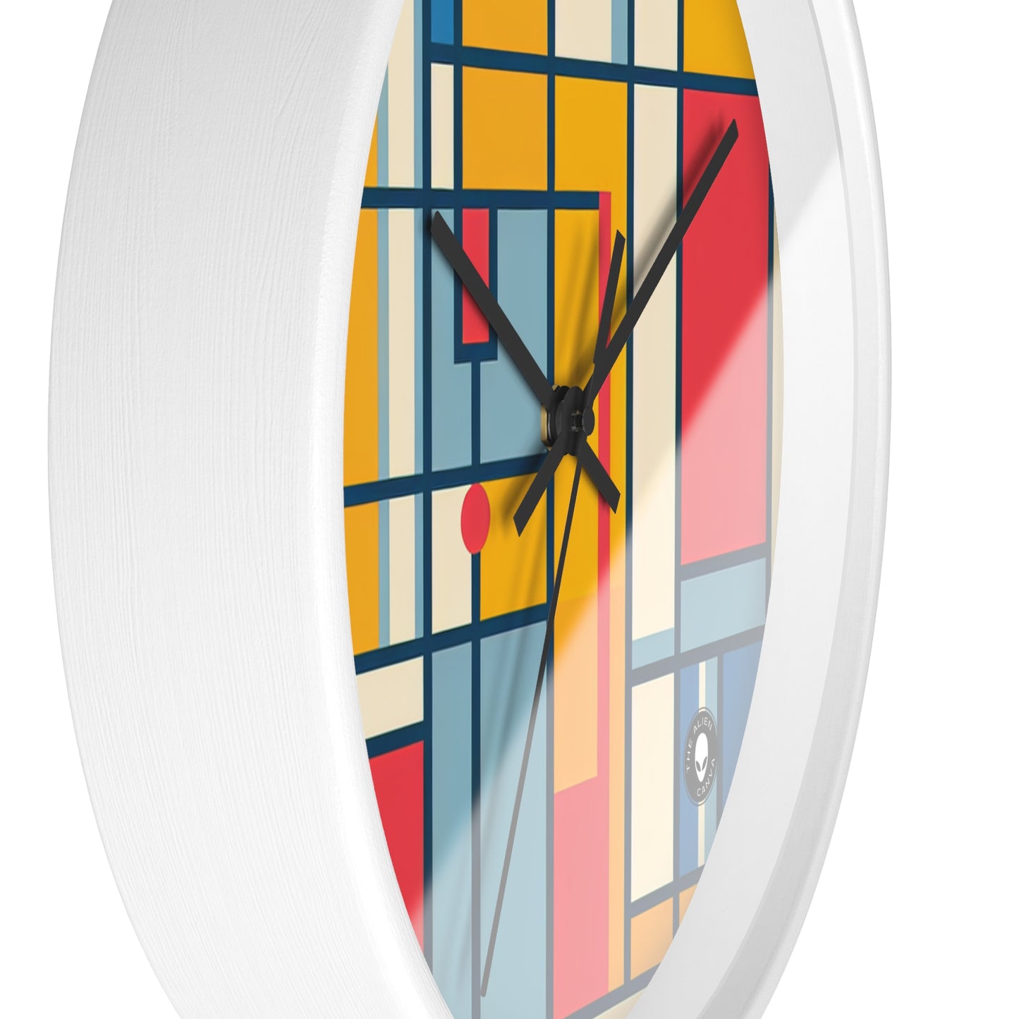 "De Stijl Grid: una composición de color minimalista" - El reloj de pared alienígena De Stijl