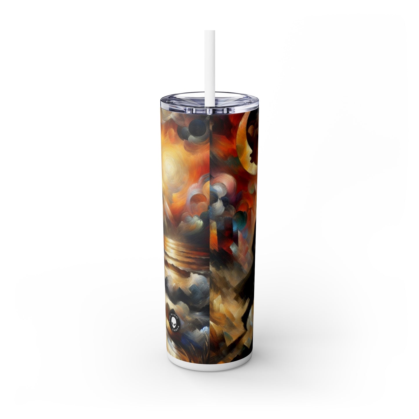 "Metamorphosis in the Enchanted Forest" - The Alien Maars® Skinny Tumbler with Straw 20oz Symbolism