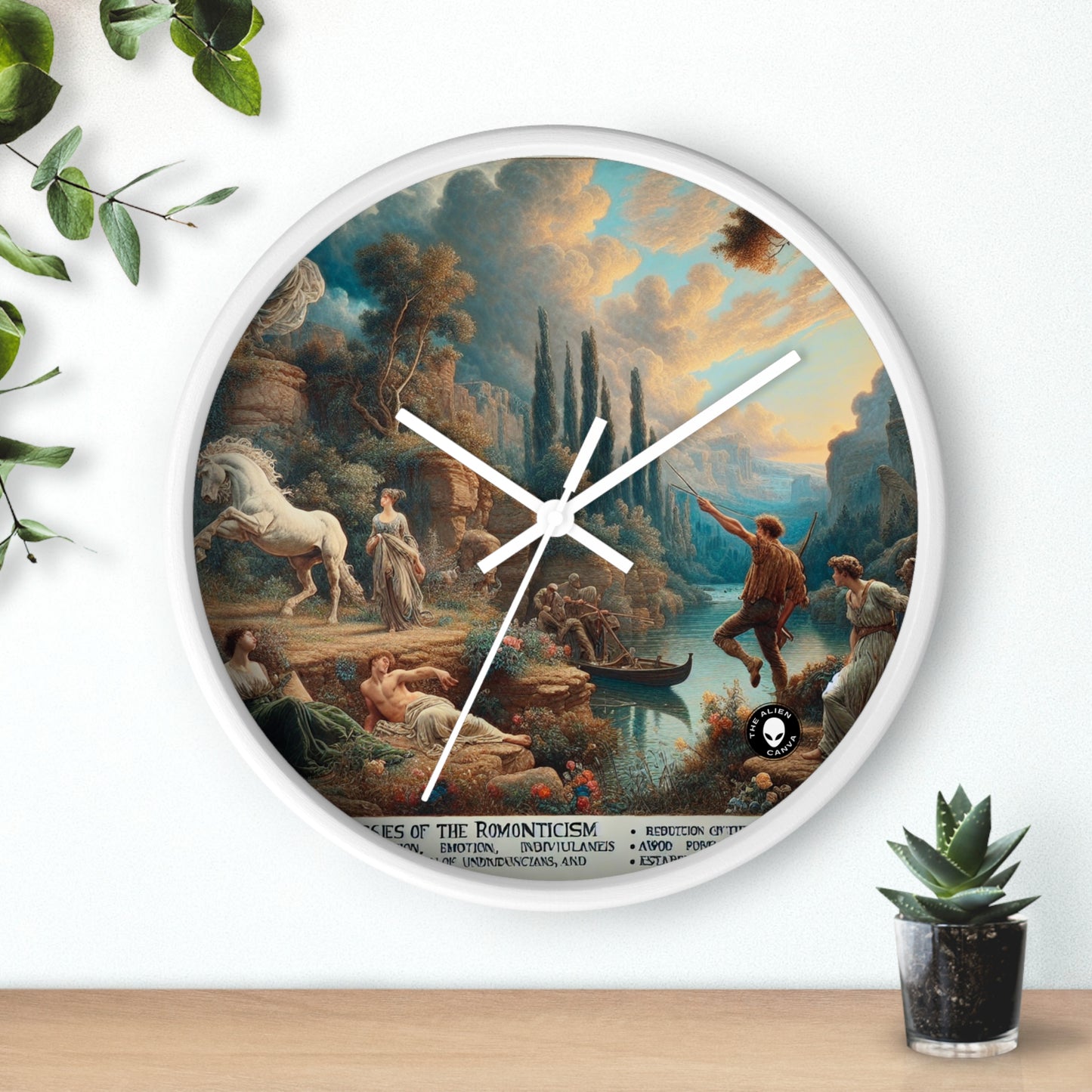 "Sunset Serenade: A Romantic Landscape" - The Alien Wall Clock Romanticism