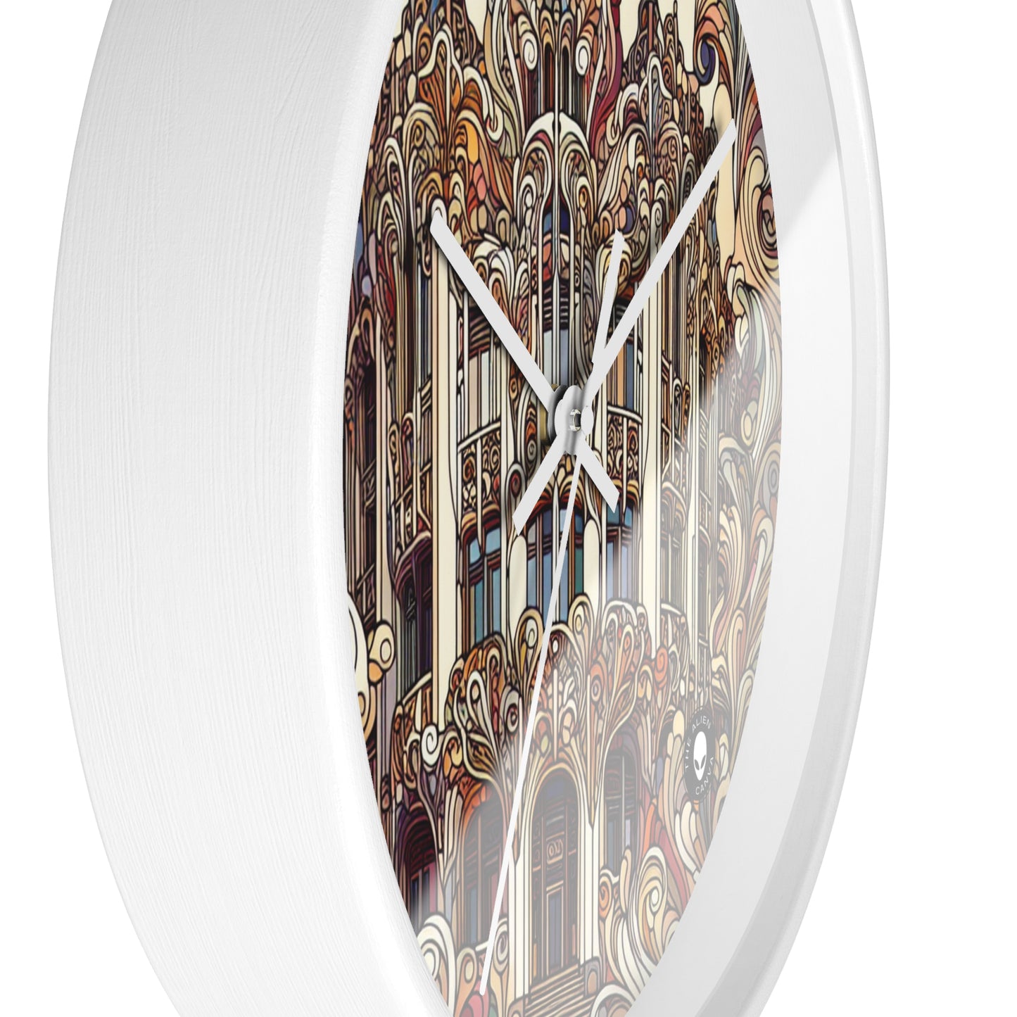 "Enchanted Seasons: Art Nouveau Forest Illustration" - The Alien Wall Clock Art Nouveau