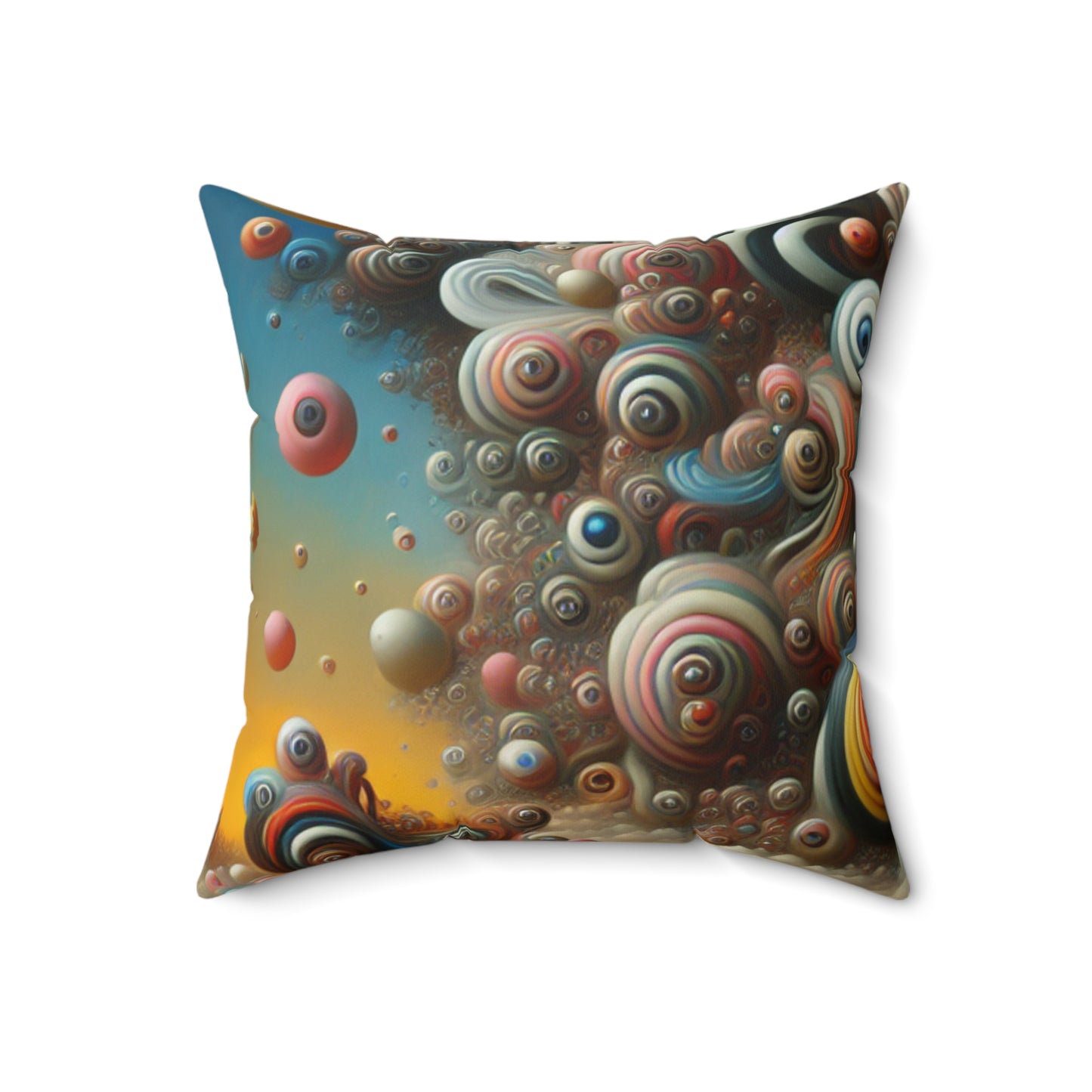 "Dreamscape Sojourn"- The Alien Spun Polyester Square Pillow Surrealism