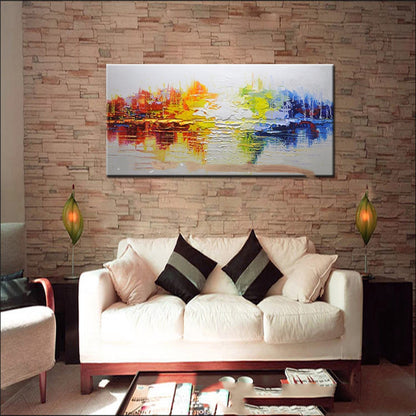 Pintura al óleo pintada a mano pura, pared artística, sala de estar, dormitorio, pintura decorativa