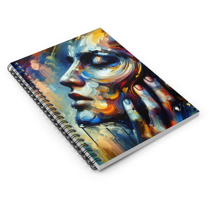 "City Lights: A Neo-Expressionist Ode to Urban Chaos" - The Alien Spiral Notebook (Ruled Line) Neo-Expressionism