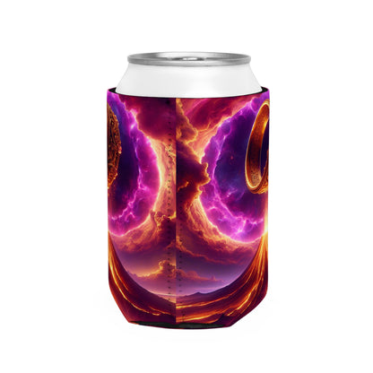 "Ring of Doom: A Surreal Descent." - The Alien Can Cooler Sleeve