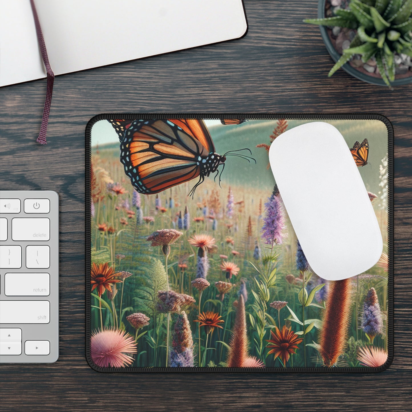 "A Monarch in Wildflower Meadow" - The Alien Gaming Mouse Pad Realism Style