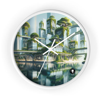 "Nature's Fusion: A Futuristic Cityscape" - The Alien Wall Clock