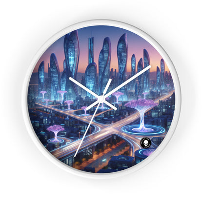 "City of Tomorrow: Nature and Technology Intertwined" - The Alien Wall Clock