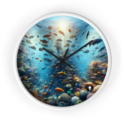 "Glimmering Reef: A Colorful Underwater Wonderland" - The Alien Wall Clock