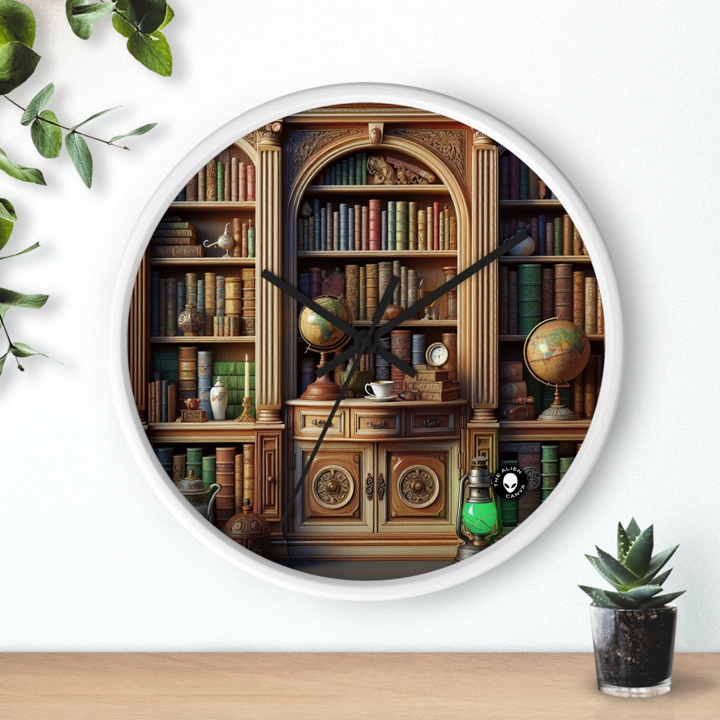 "Revealed Wonders: A Trompe-l'oeil Journey to an Underwater Oasis" - The Alien Wall Clock Trompe-l'oeil