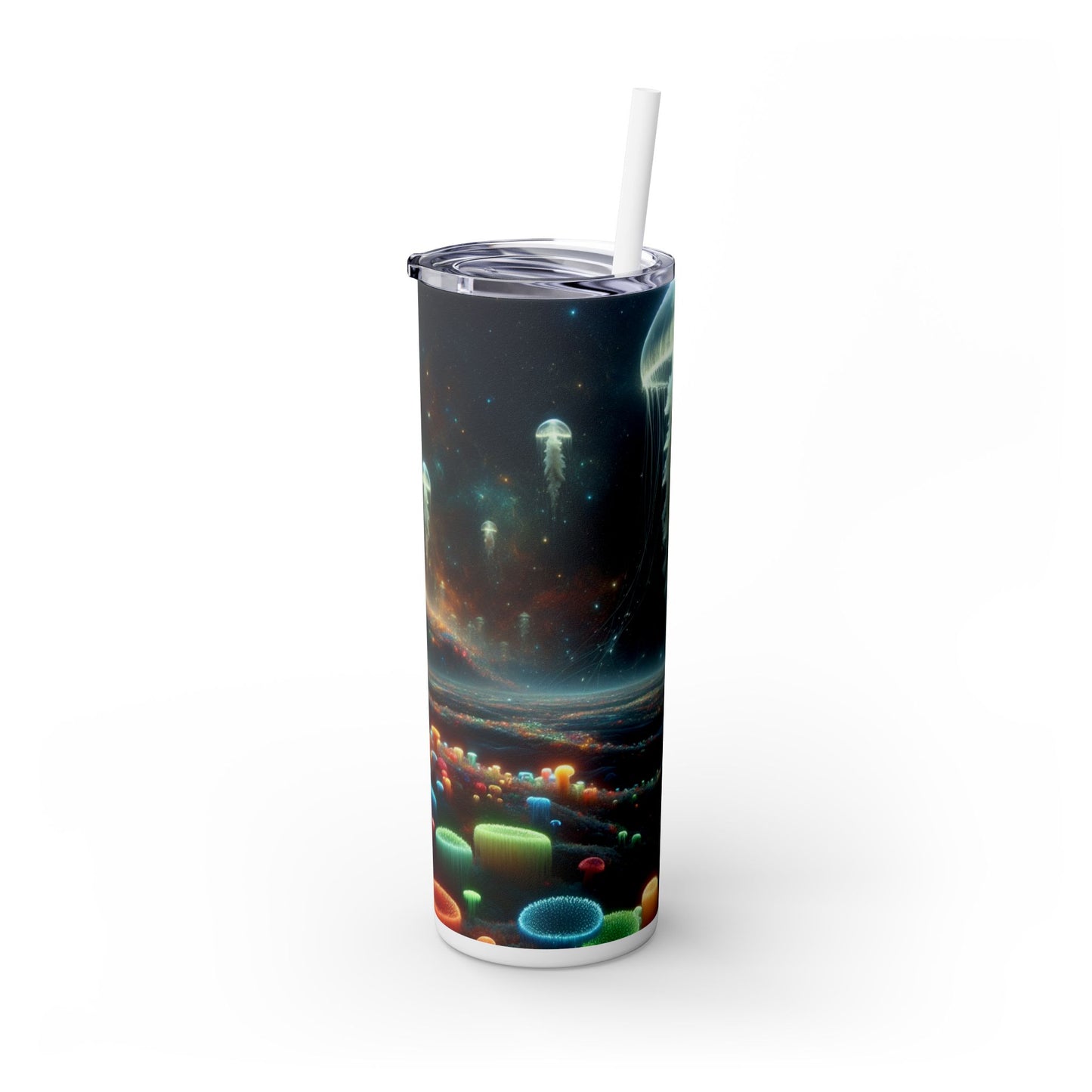 Paisaje onírico de medusas - Vaso estrecho con pajita de 20 oz de Alien Maars®