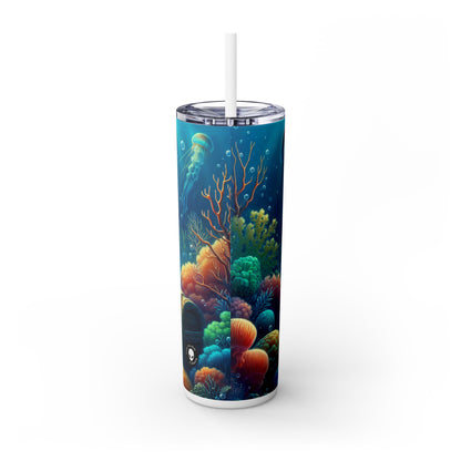 "Beneath the Waves: A Hidden Treasure" - The Alien Maars® Skinny Tumbler with Straw 20oz