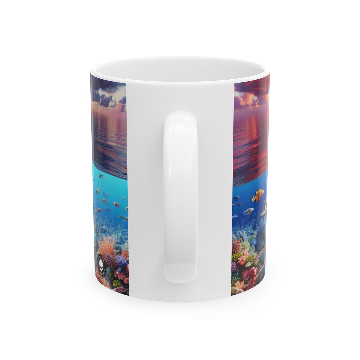 "Sunset Splendor: Underwater Coral Reef" - Taza de cerámica The Alien 11oz