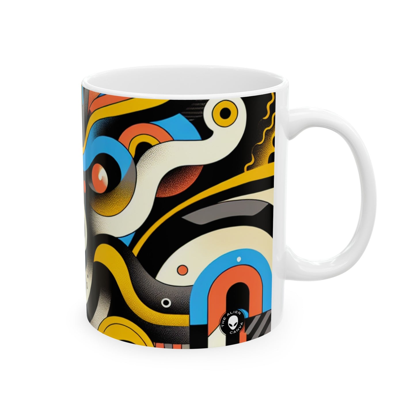 "Dada Fusion : Un chaos fantaisiste d'objets du quotidien" - La tasse en céramique Alien 11oz Neo-Dada