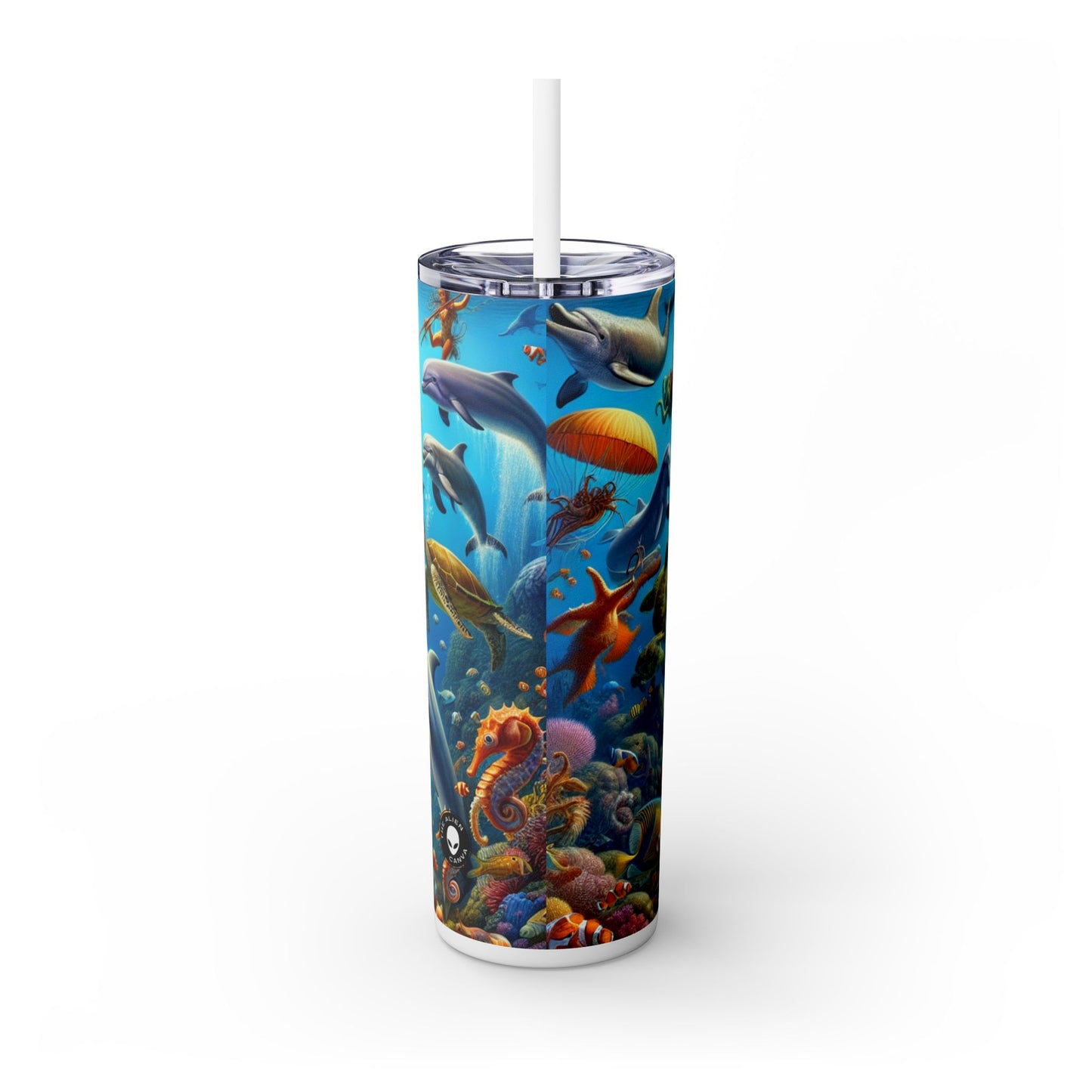 "Musical Reef Spectacle" - The Alien Maars® Skinny Tumbler with Straw 20oz