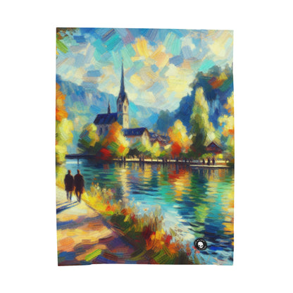 "Sunny Market Delight" - The Alien Velveteen Plush Blanket Impressionism