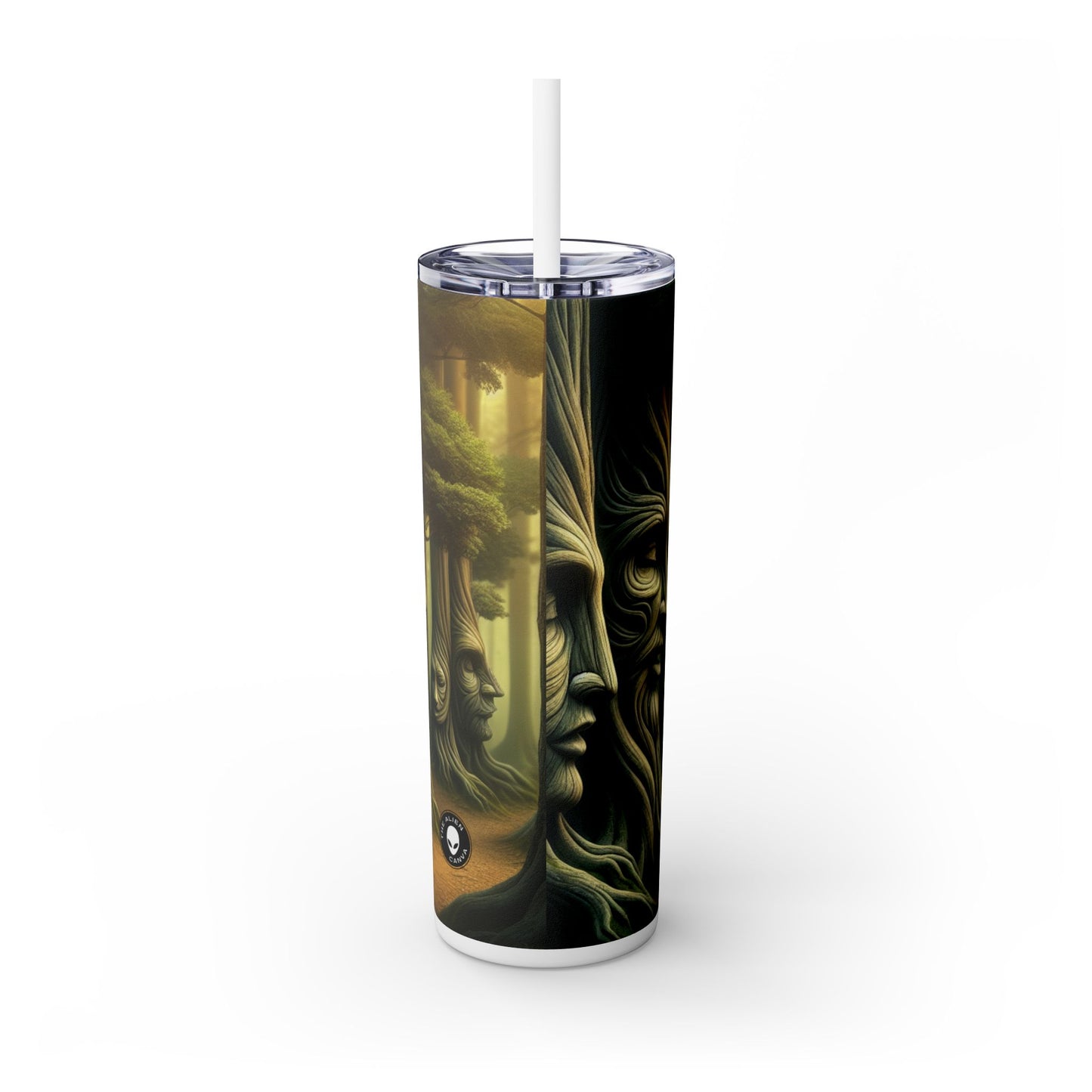 "Whispering Trees: Secrets of the Mystic Forest" - The Alien Maars® Skinny Tumbler with Straw 20oz